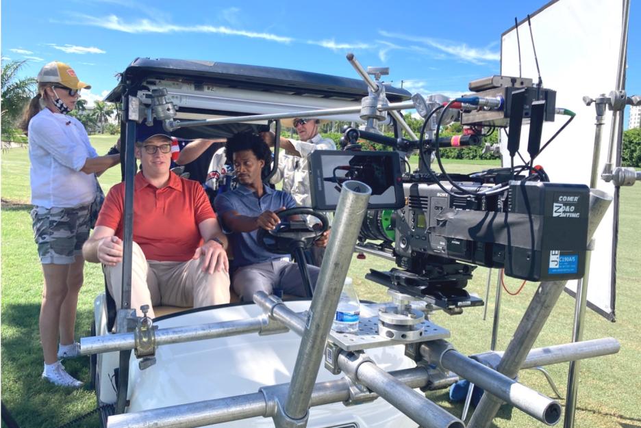 Film crew working on set of AAA